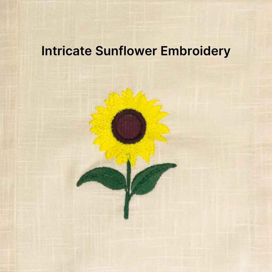 Glimpse Homes Amber Sunflower Cotton Slub Napkins | Set of 4