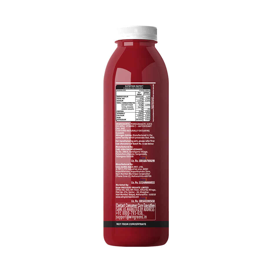 Raw Pressery Pomegranate Fruit Juice | Fresh & Fruity