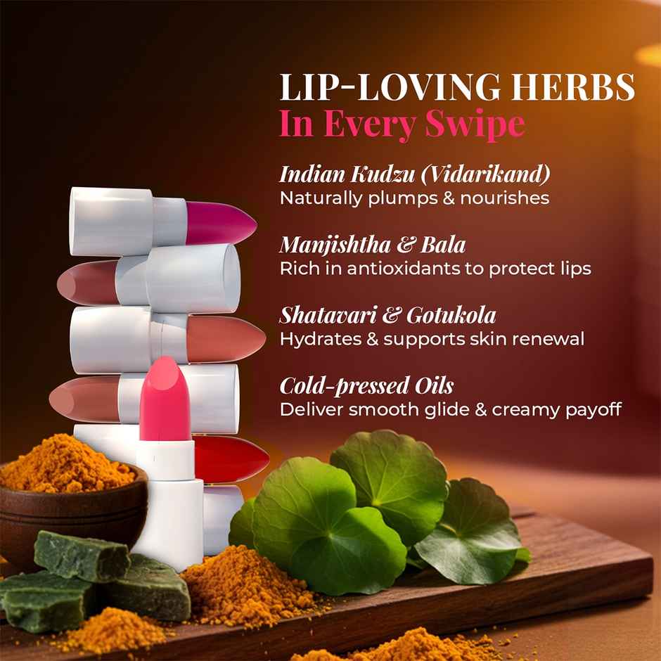 Just Herbs Ayurvedic Lipstick Micro-Mini Trial Kit | Multicolor