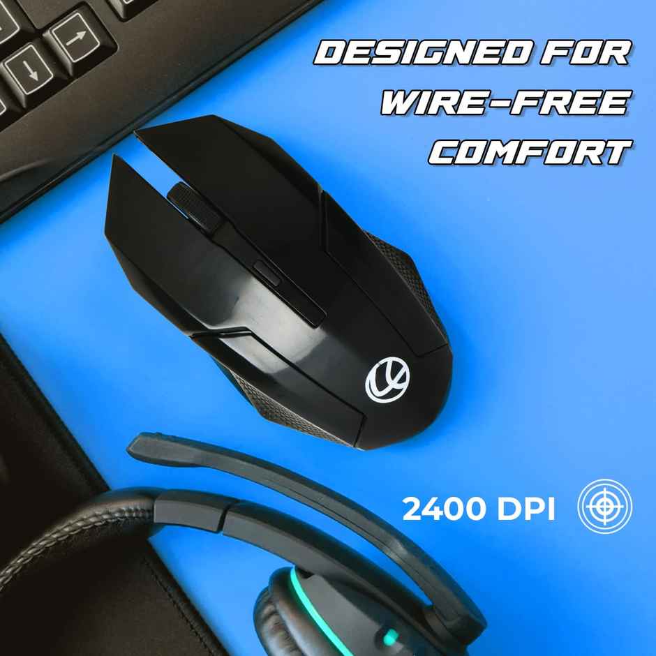 Lapcare Speedy Wireless Gaming Mouse Upto 2400 Dpi |10M Distance |3 M Clicks Duracell Battery - Black