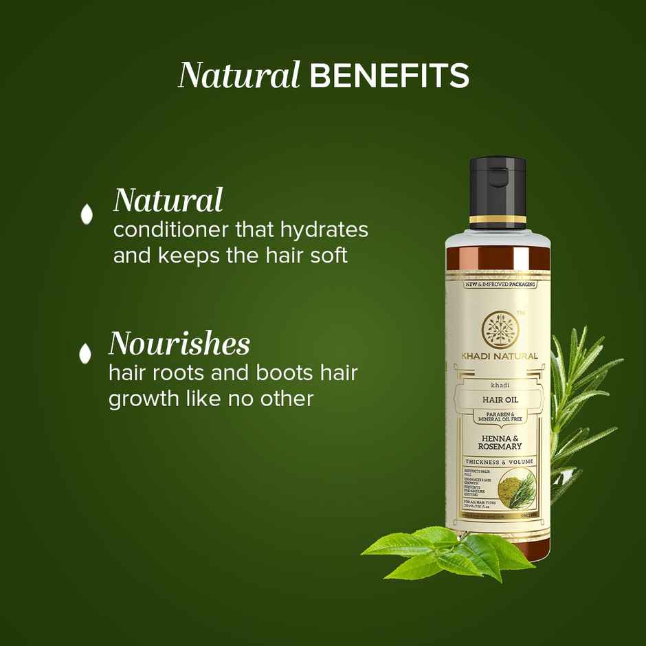 Khadi Natural Henna Rosemary Hair Oil For Hair Growth | Free From Mineral Oil