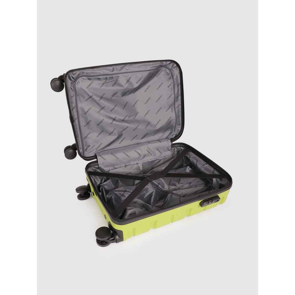 Teakwood Textured PP 32.2 L Retractable Trolley Bag | Lime Green - S