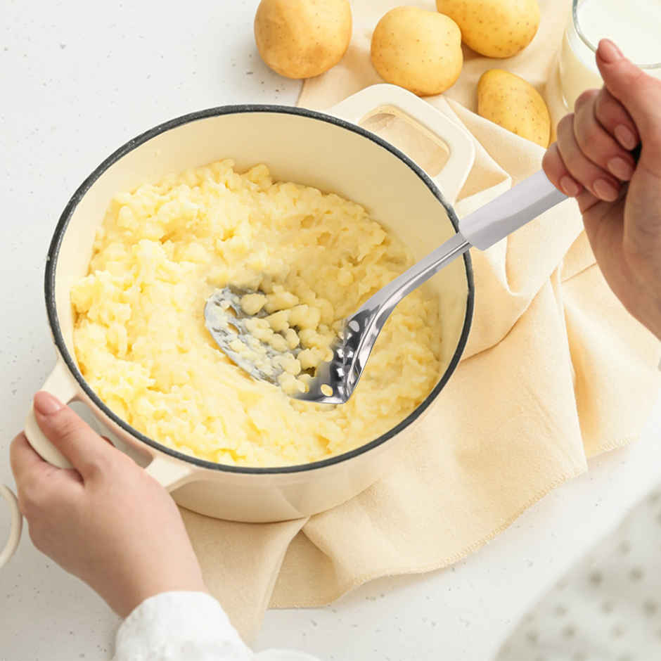 Habitat Daimond Specialty Professional Stainless Steel Potato Masher |Ergonomic Handle