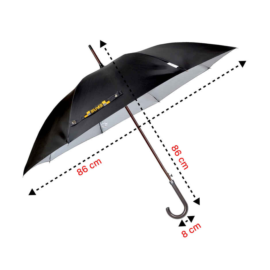 Eume Forlin Auto Open 23 Inch 1 Fold Unisex Black And Silver Color Umbrella