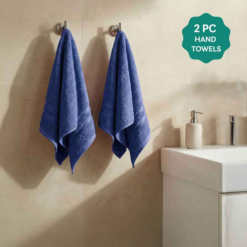 Mytrident Cotton Hand Towel | 400 GSM | Gym Towel Set - New Navy