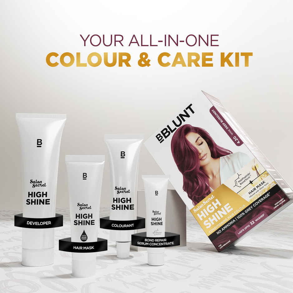 Bblunt Salon Secret High Shine Conditioning Hair Colour | Wine Deep Burgundy