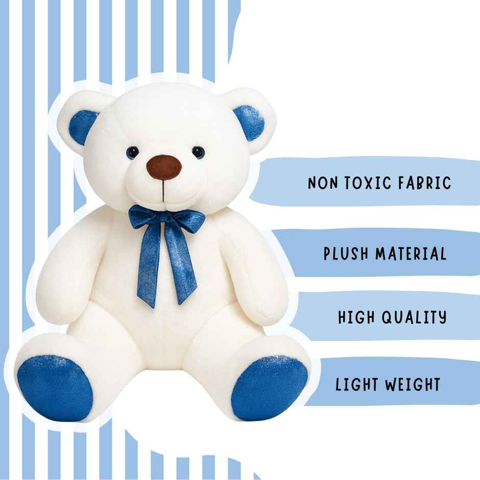 Teddy Bear Soft Toy | Plush Stuffed Animal Toy | Birthday Gift for Kids | White | 40 cm