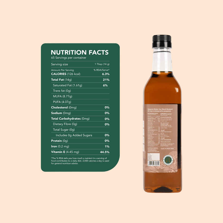 Anveshan Mustard (Sarson) Wood Cold Pressed Oil | Bottle