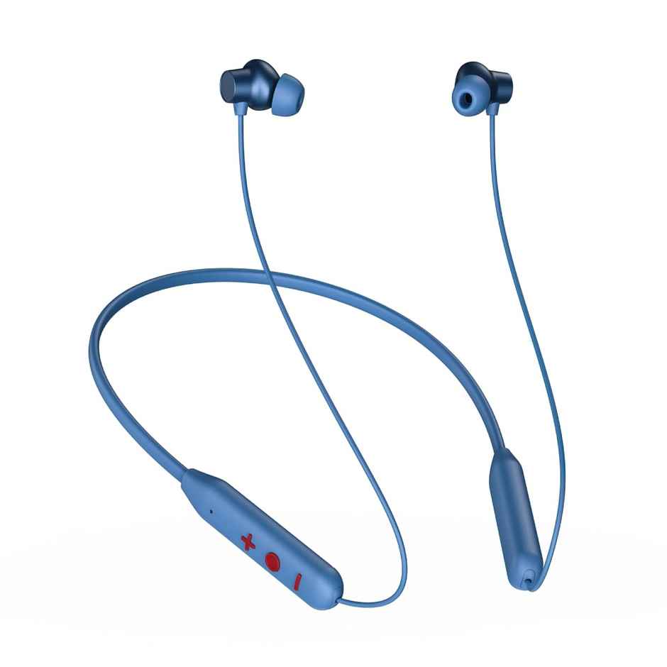 pTron Tangent Eon Bluetooth Neckband | 45H Playtime | Hd Mic | Trutalk Ai-Enc Dual Device Pairing - Blue