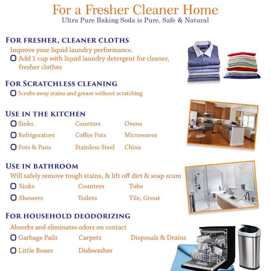 Unitedlys Baking Soda Powder | For Cleaning, Deodorizing, Pimple Care & More