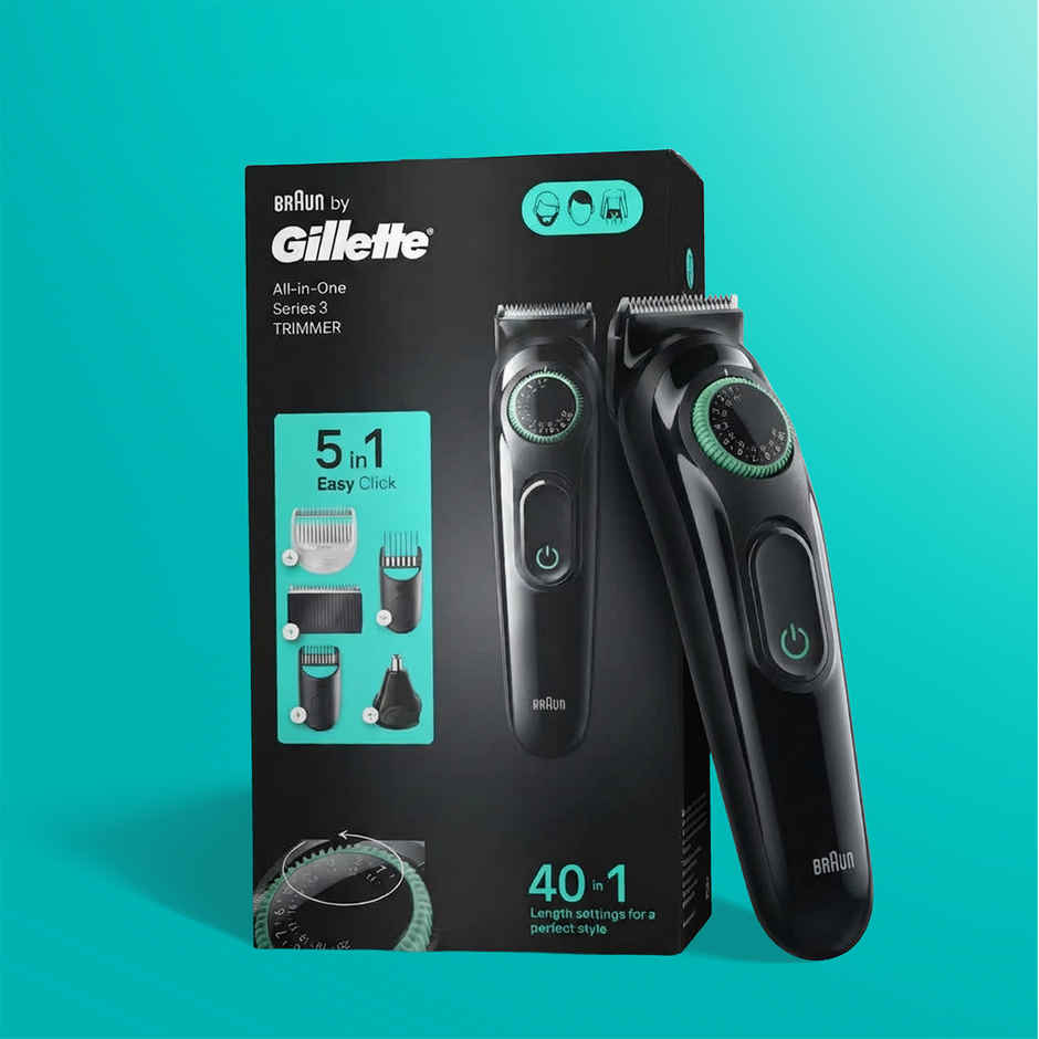Braun by Gillette Series 3 AIO Trimmer,5 attachments + 40 length settings