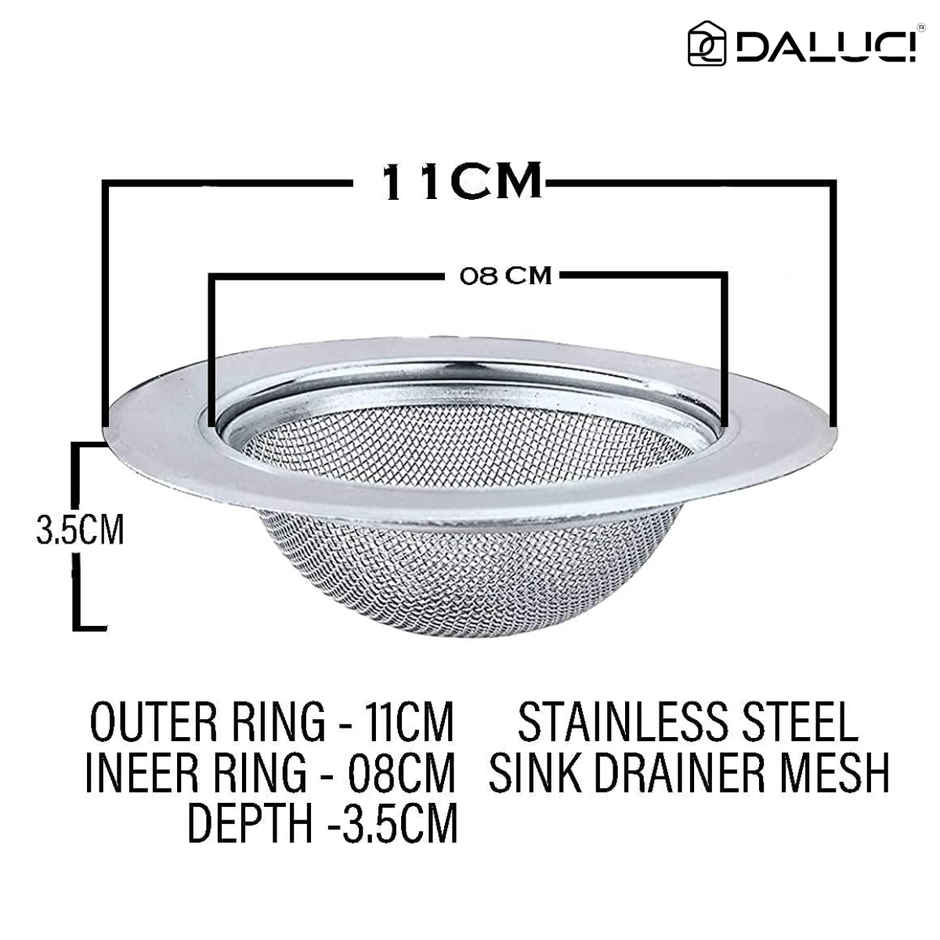 Daluci Stainless Steel Sink Strainer - 11 cm | Kitchen Drain Filter Jali for Waste Coupling