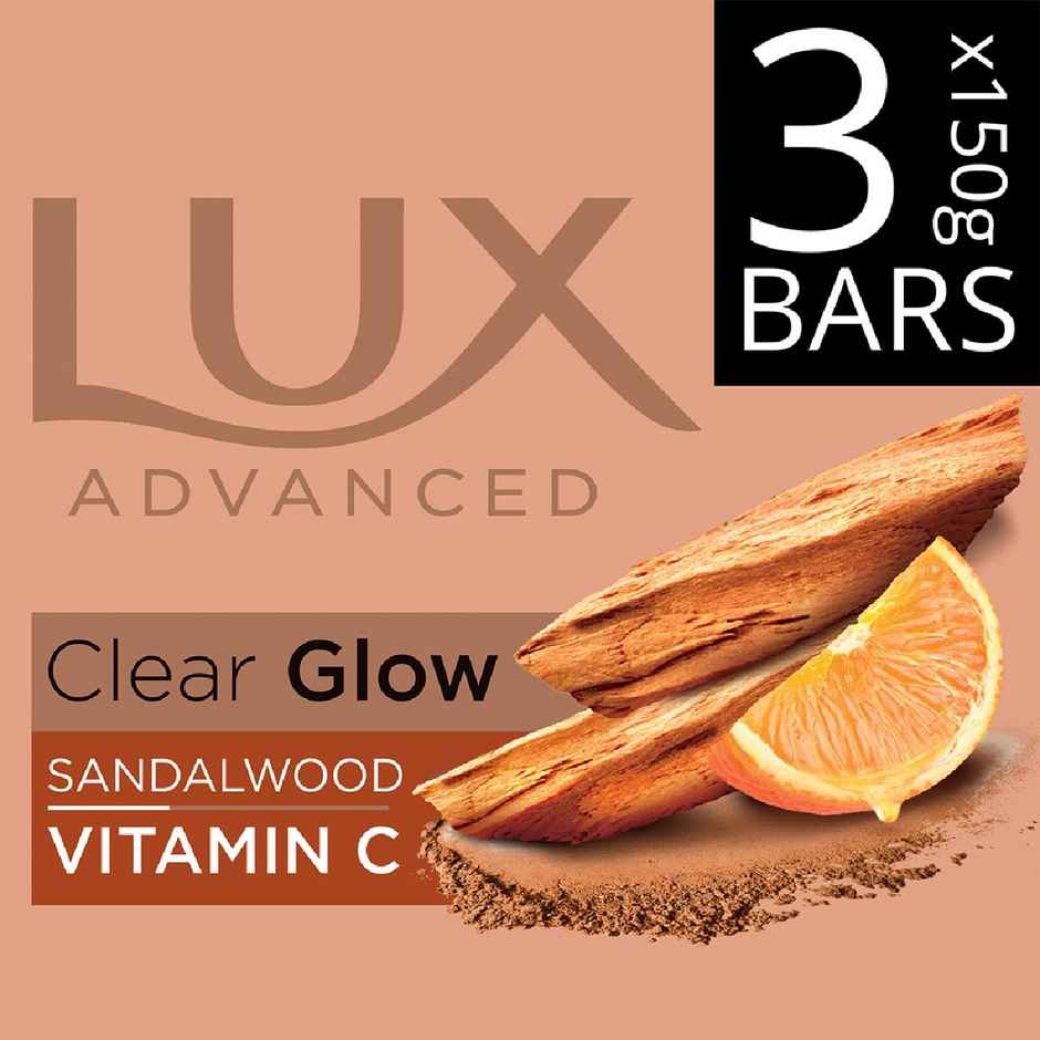 Lux Sandalwood With Vitamin C Bath Soap For Clear Skin