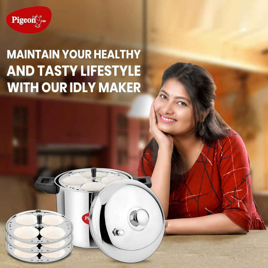 Pigeon 4 Plates Stainless Steel Mini Idli Maker