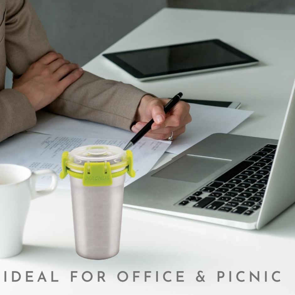 Magnus Klip Lock Stainless Steel Matte Tumbler - 350 Ml