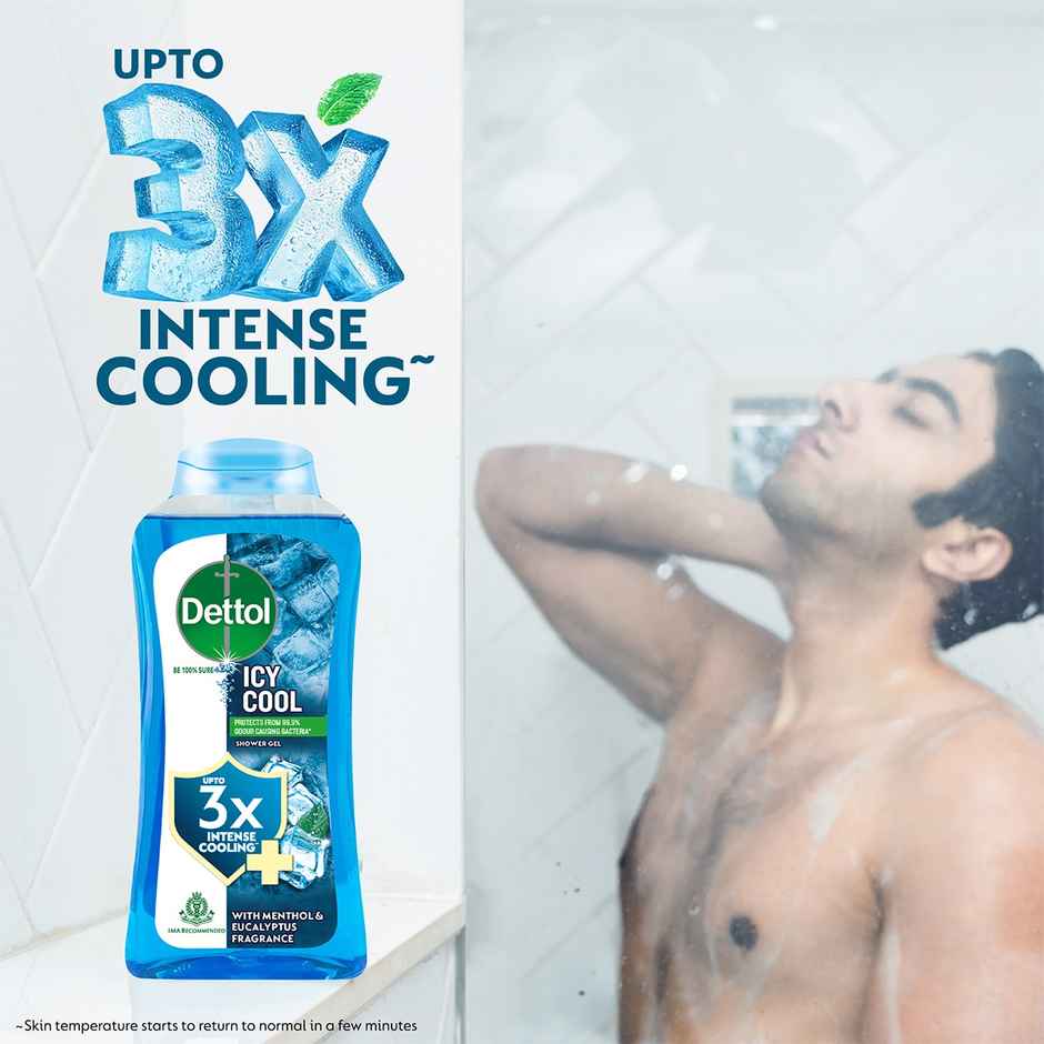 Dettol Icy Cool Body Wash & Shower Gel Bottle with Salicylic Acid for Men | Long Lasting Freshness
