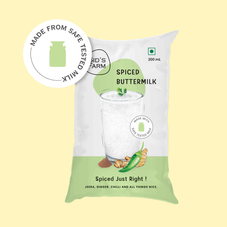 Sid's Farm Buttermilk Pouch - No Artificial Flavours Or Preservatives. Made From Tested Milk