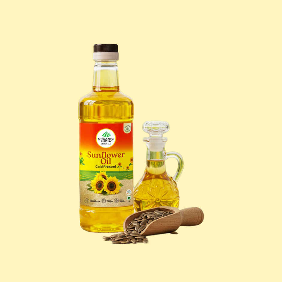 A Tata Product - Organic India Sunflower Cold Pressed Oil | Lab Tested On 250+ Parameters