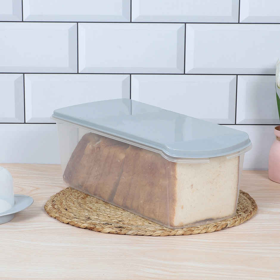 Gluman Plastic Storage Bread Box Container & Organizer Set | Grey