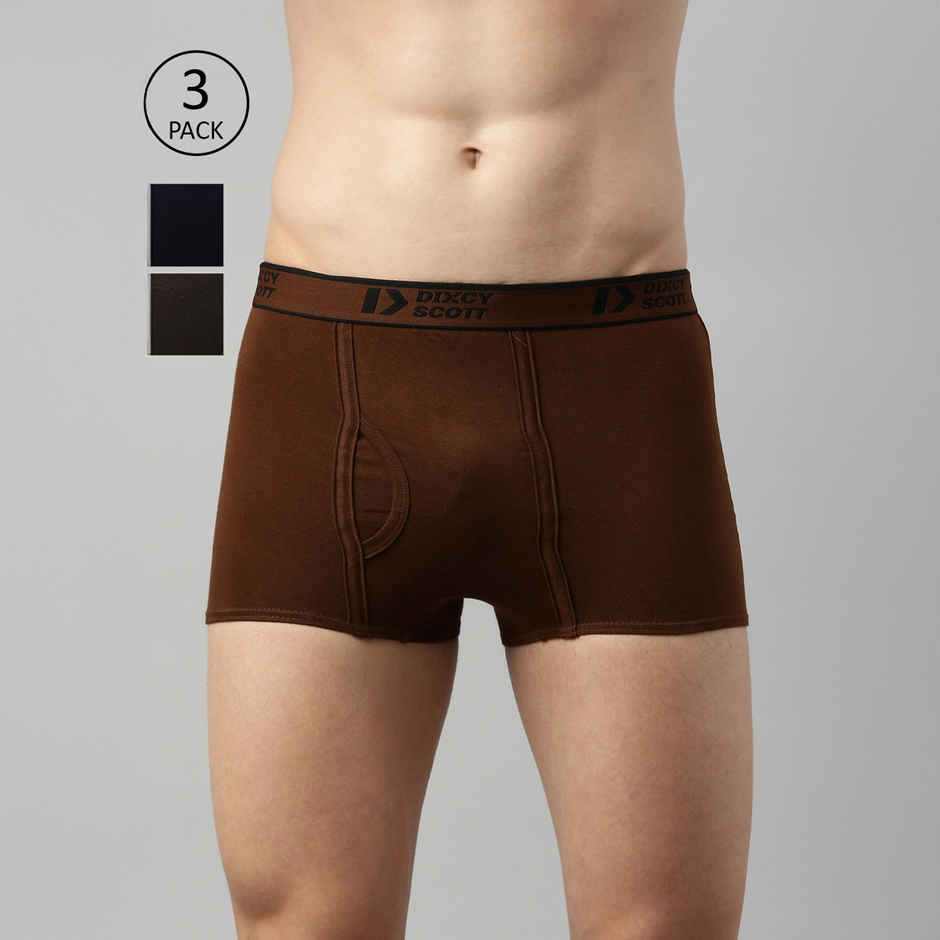 Dixcy Scott Originals Men'S Trunk Snug Fit Solid Innerwear (Multicolor-Pack Of 2)