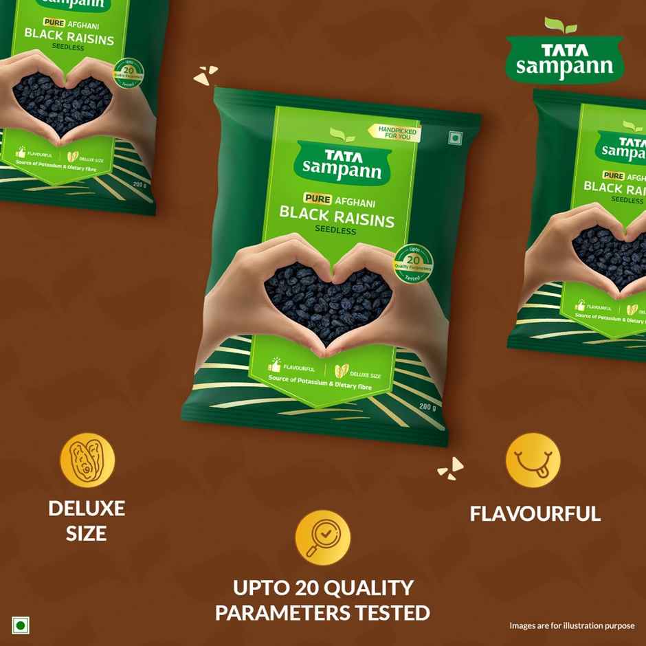 Tata Sampann Absolutely Pure | Seedless Black Raisins