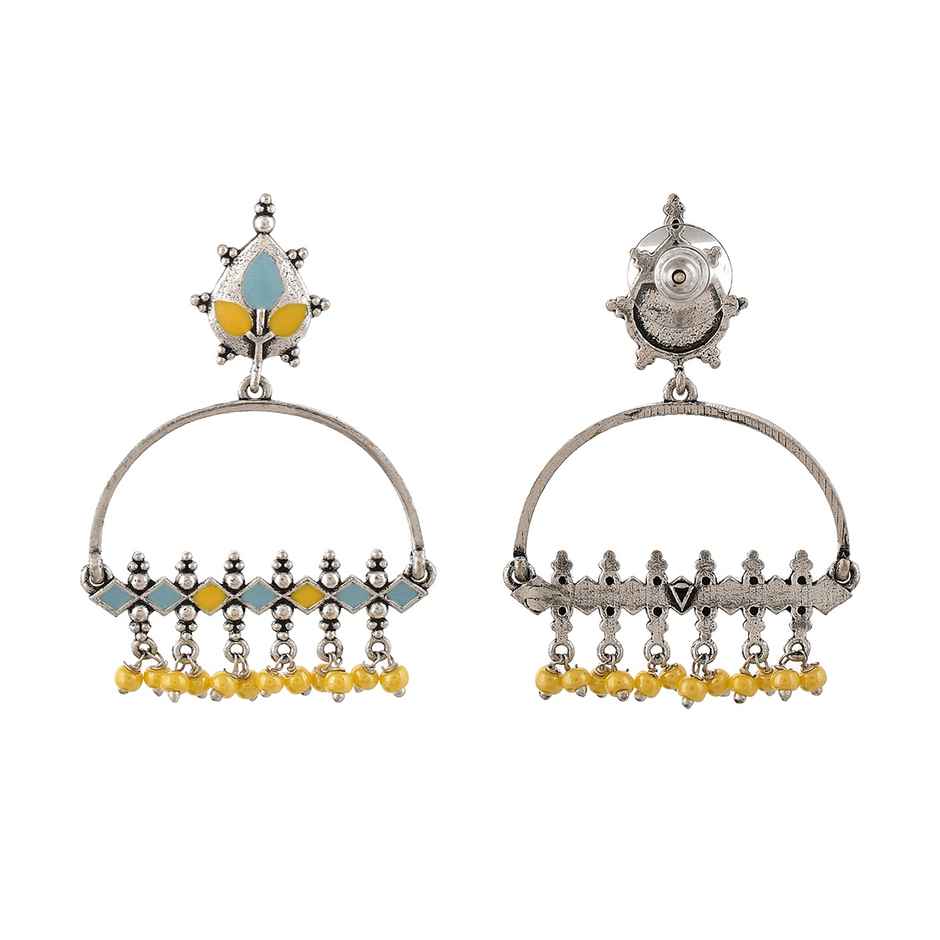 Voylla Bagh E Fiza Yellow Beads Earrings
