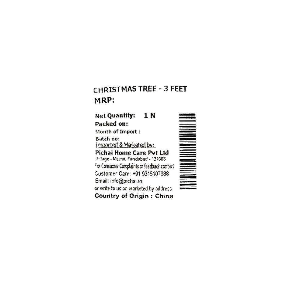 Artificial Christmas Tree | 3 Feet | Ideal for Home, Office & Party Decor | Picfest