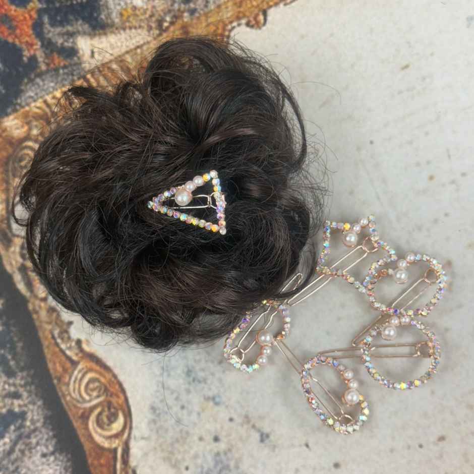 The Opal Factory Decorative Hair Clips for Girls and Women | Set of 6 Pcs | Rosegold