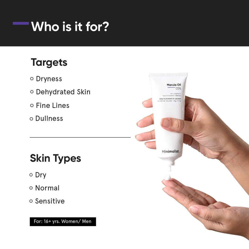 Minimalist 5% Marula Oil Face Moisturizer Cream based Nourishing & Hydrating For Men & Women