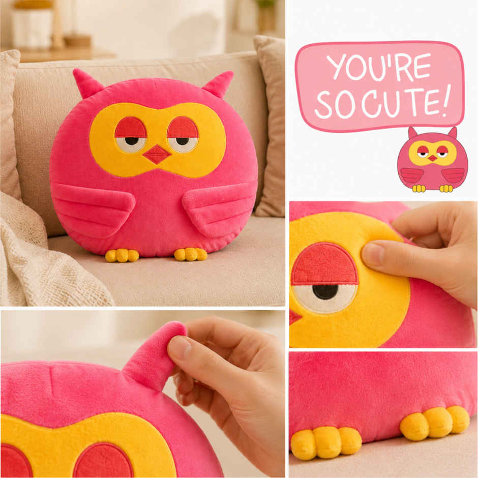 ToyTales Cushion Owl Plush Toy | Stuffed Animal Soft Toy | Birthday Gift for Kids | Gift Baby | 30cm