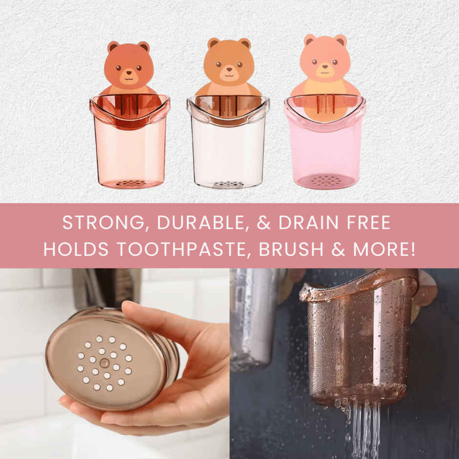 Zulaxy Adhesive Wall Mount Toothbrush Holder | Multicolour