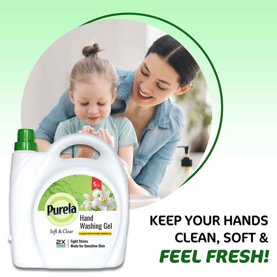 Purela Hand Wash Protection From Germs Hand Wash Liquids Liquid Handwash (Green Apple) 5 l