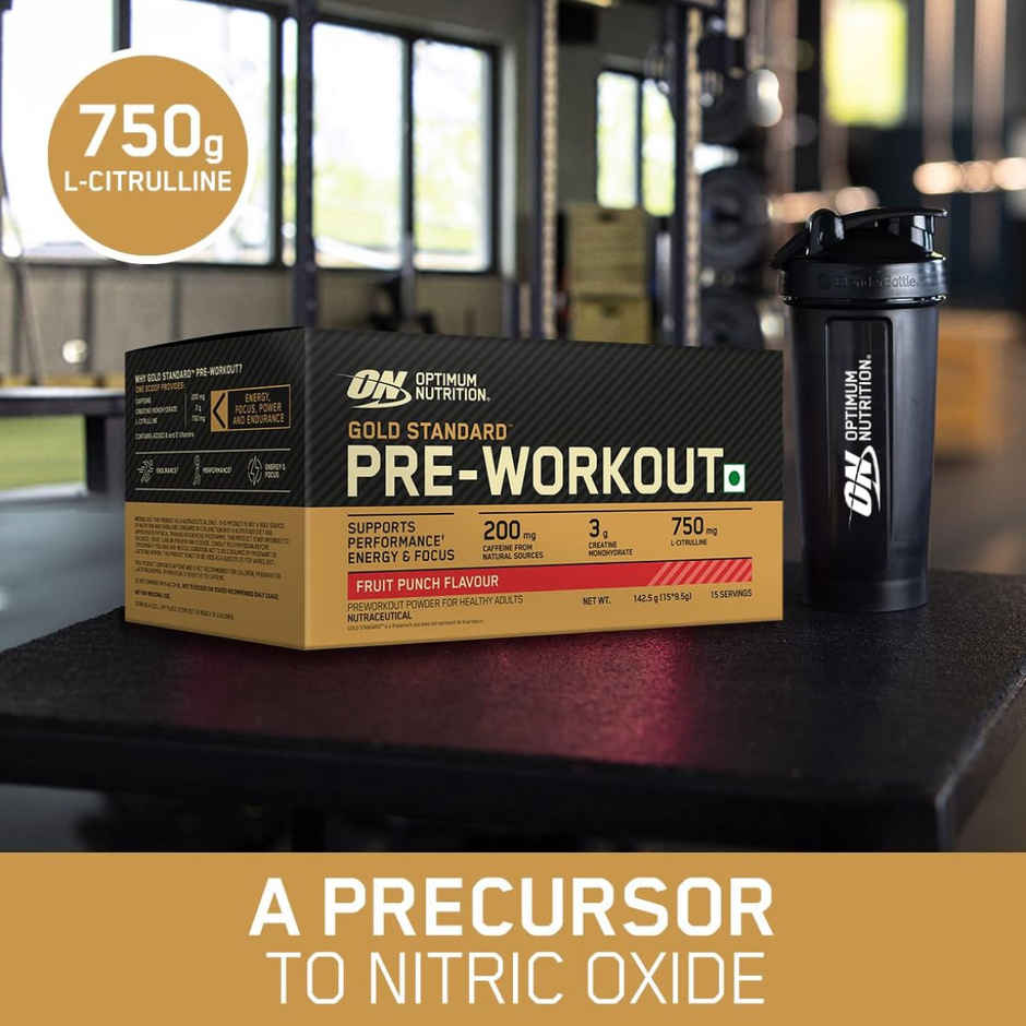 Optimum Nutrition (On) Pure Whey Gold Standard Powder Double Rich Chocolate 2 Lb (907g) & Optimum Nutrition Pre-Workout Fruit Punch Flavour (142.5g) Combo