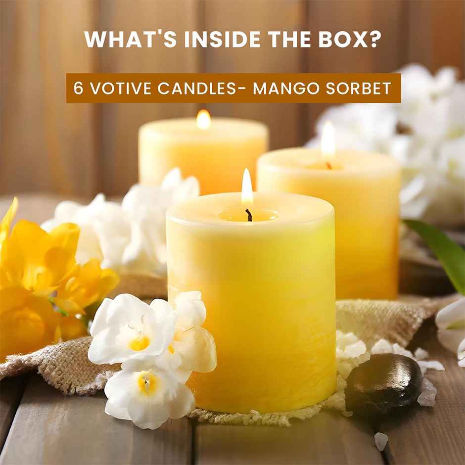 Scented Votive Candles Refills | Mango Sorbet | Pack of 6 | IRIS