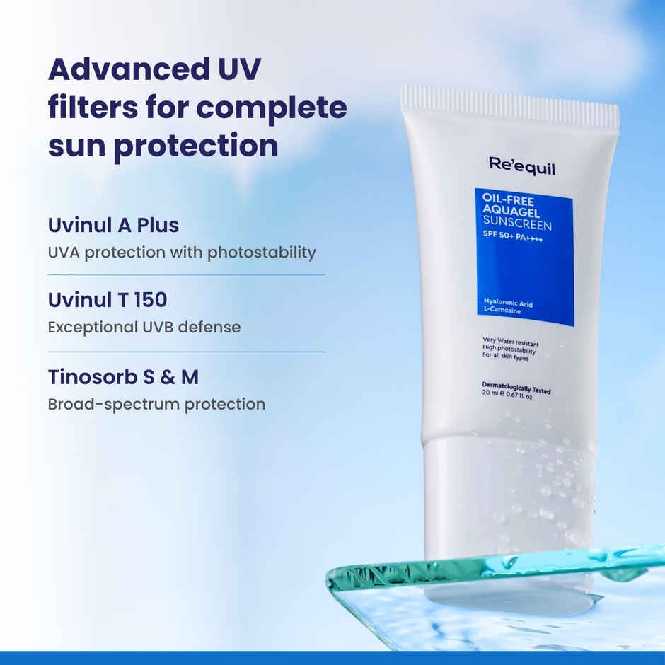 Re'Equil Oil Free Aquagel Sunscreen Hyaluronic Acid For Hydration