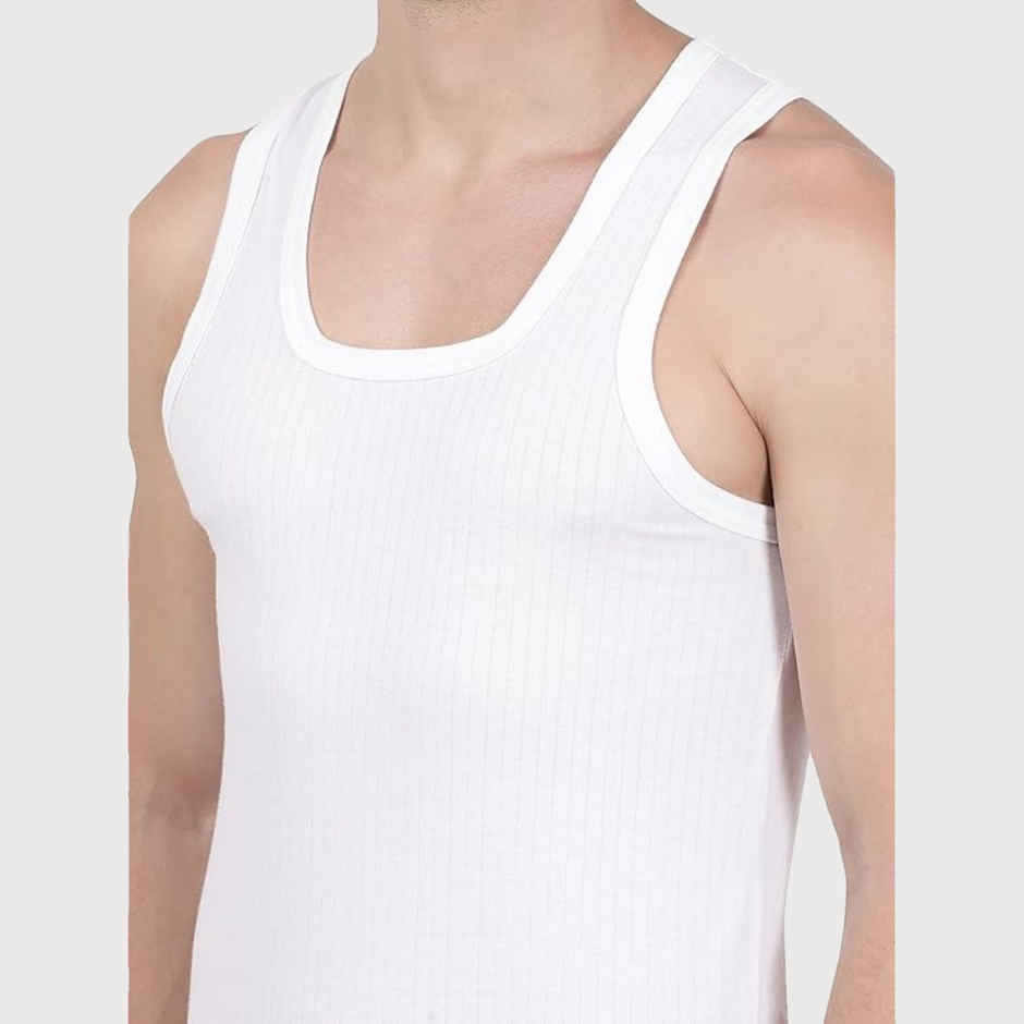 Jockey 8816 Men's Super Combed Cotton Sleeveless Vest|Extended Length|Easy Tuck | White-90