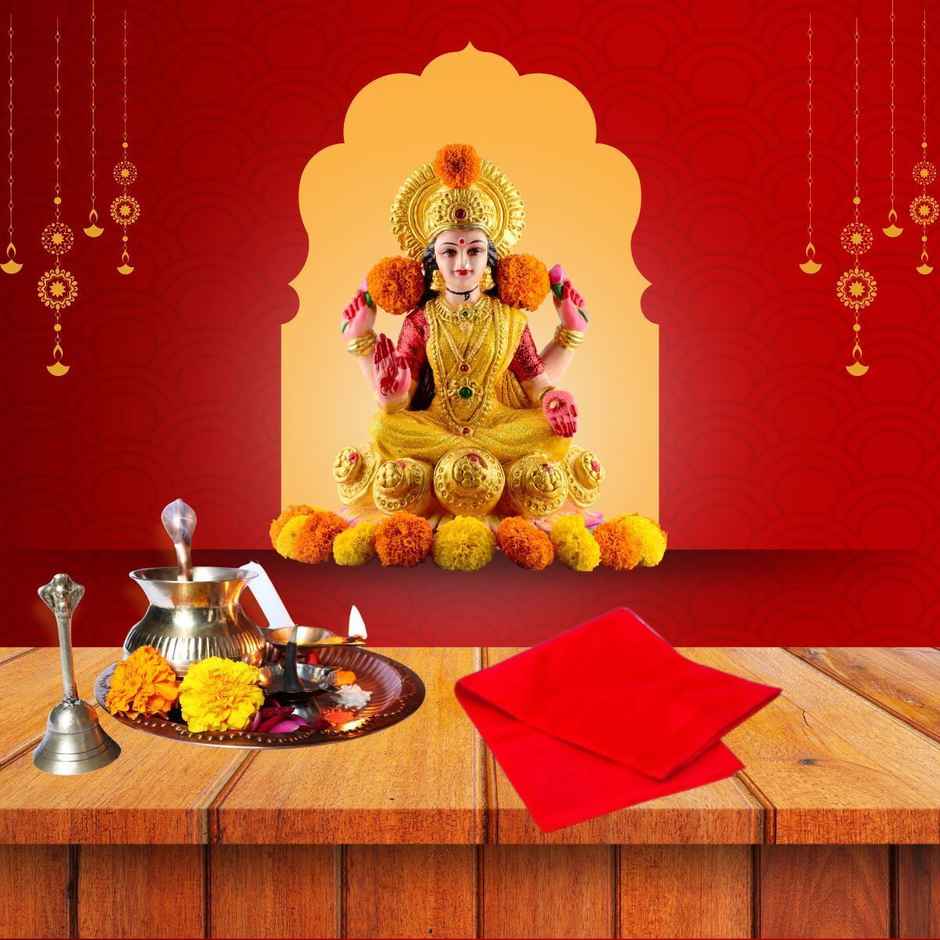 Sohum Pooja Cloth - Red | One Size