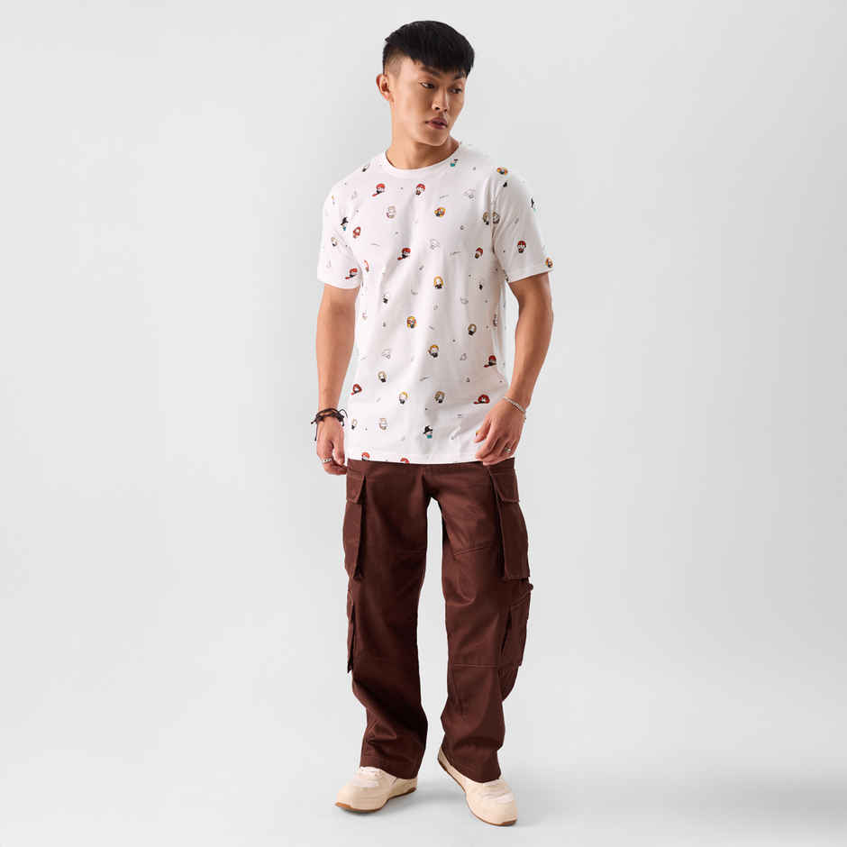 The Souled Store Men's Regular Harry Potter- Character Pattern T-Shirts | White | XL