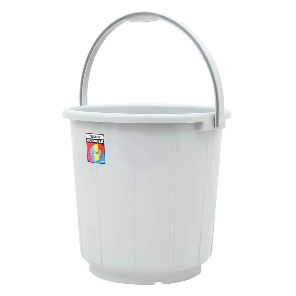 Jalore 16 L Opaque Plastic Bucket With Plastic Handle | Grey |16 L