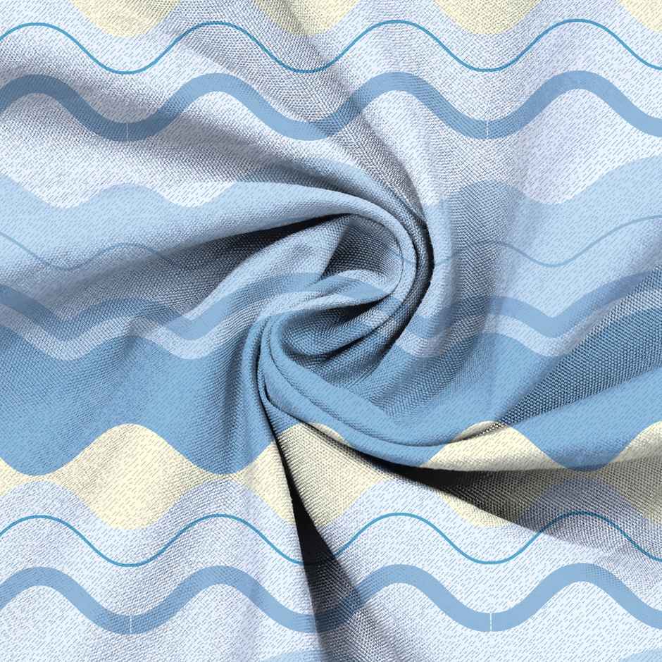 BAY6 Microfibre Geometric Print Double Bedsheet with 2 Pillow Covers | Blue | 87 x 94 in