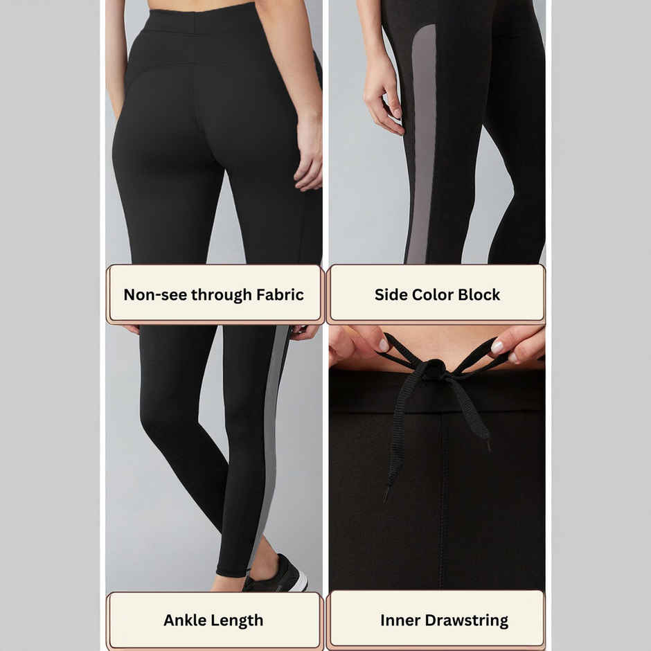 Blinkin Women's Gym Tights & Pants - Black | Grey | Active Wear | Yoga Pants | XL
