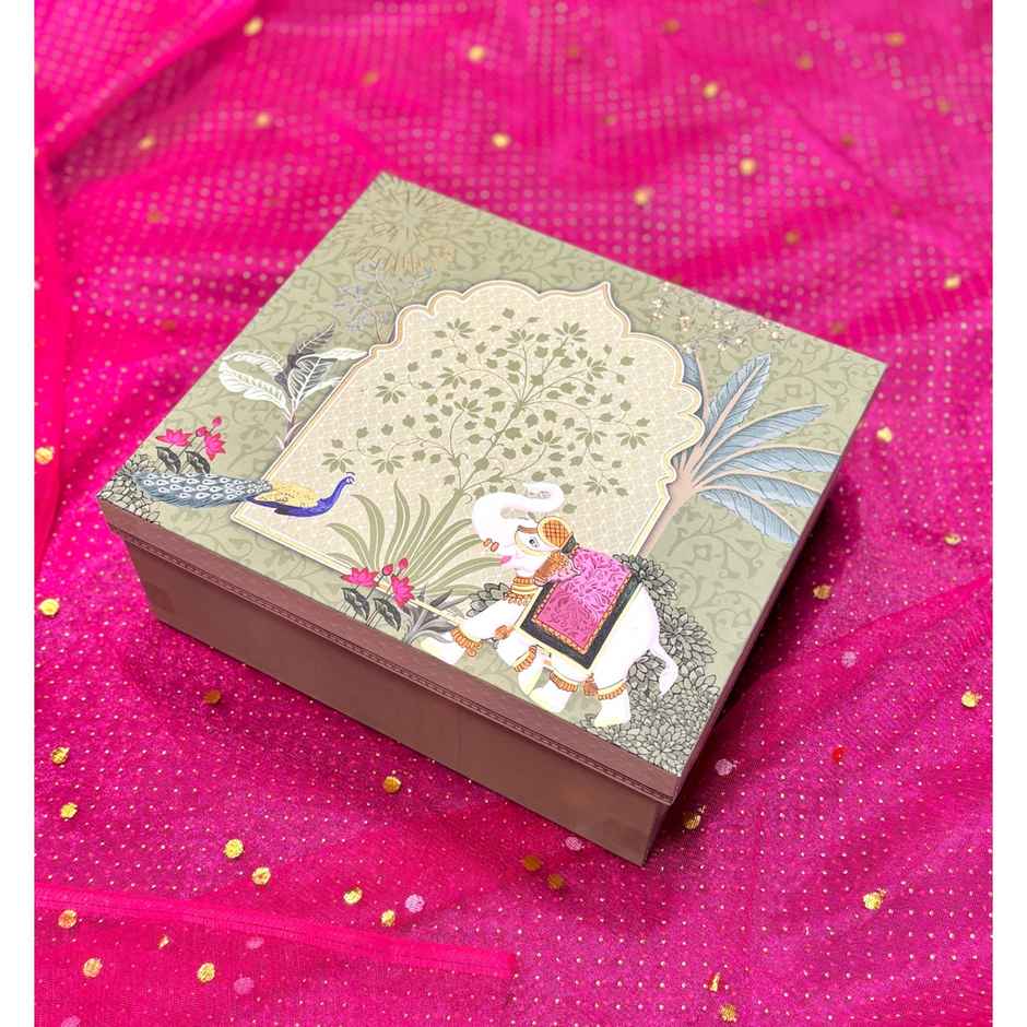 Sage Green Elephant Gift Box |Cardboard Box |Packing Box | Servdharm