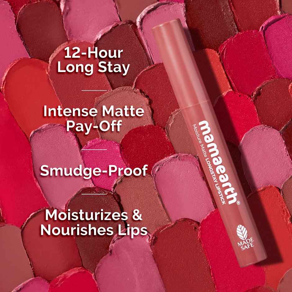 Mamaearth Moisture Matte Longstay Lipstick - 01 Carnation Nude | Moisturizing Combo