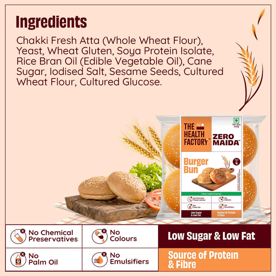 The Health Factory Zero Maida Burger Bun