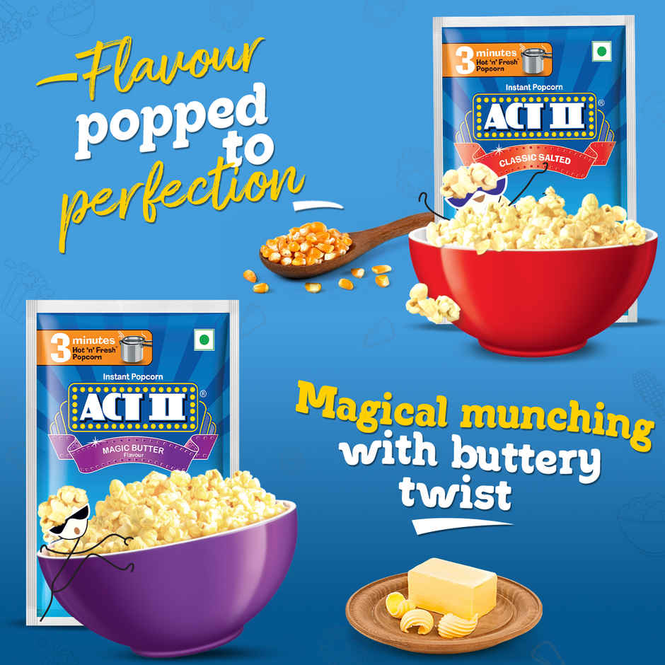 ACT II Instant Popcorn - Classic Salted, Hot & Fresh in 3 mins Combo