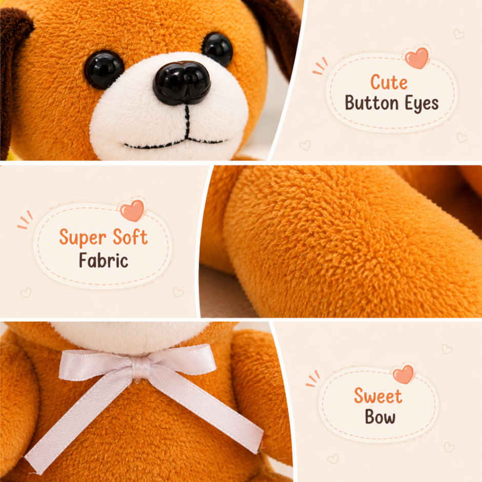 ToyTales Jack Dog Plush Toy | Stuffed Animal Soft Toy | Birthday Gift for Kids | Gift Baby | 15cm