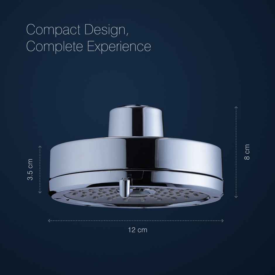 Hindware 3 Mode Overhead Shower without Arm, Rain, Mist & Combination Settings, Chrome Finish