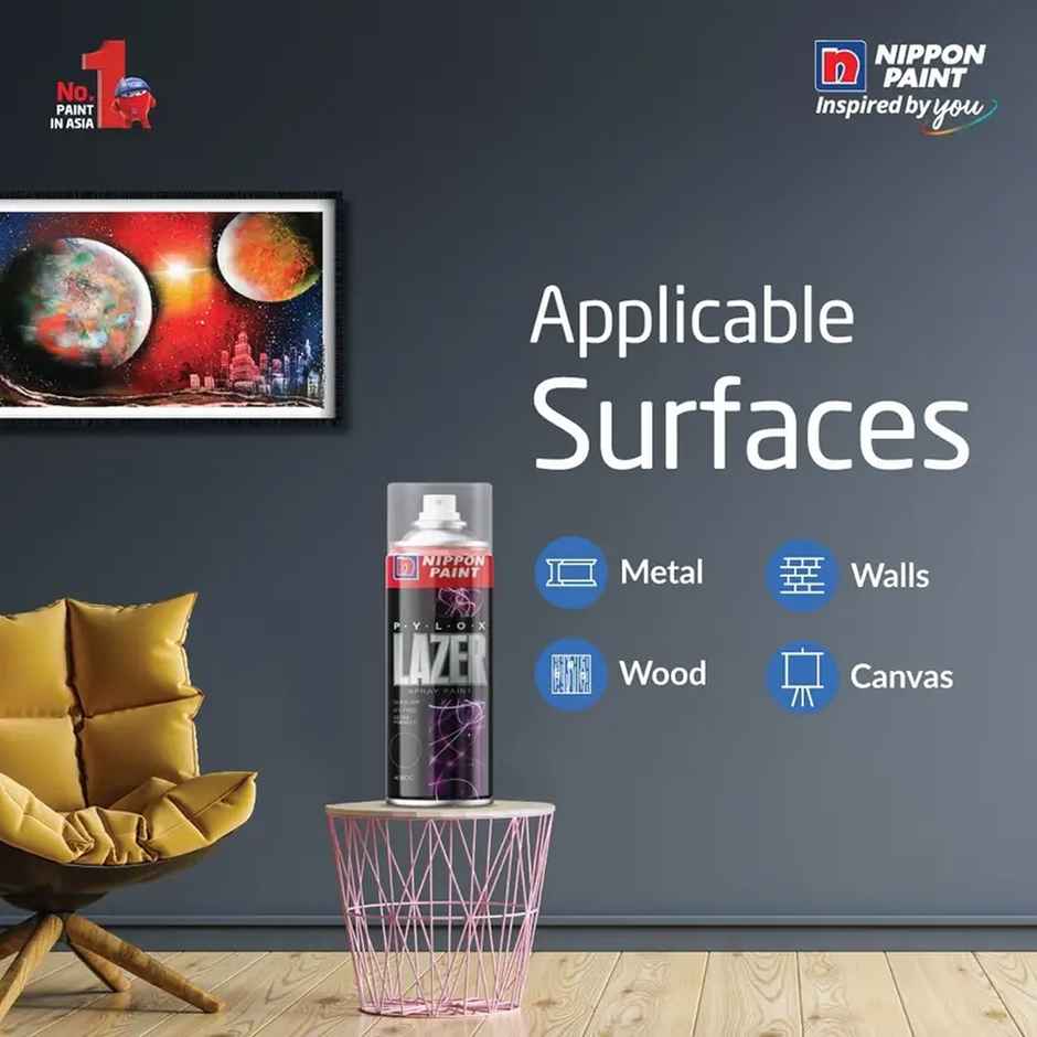 Nippon Pylox Spray Paint | Golden Yellow | Fast-Drying & High Gloss