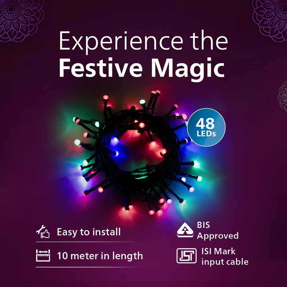Philips Glitz String Light 48LED - 10M - RBRG Combo - Buy at ₹398 ...