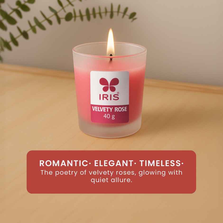 Velvety Rose Frosted Shot Glass Scented Votive Candle | 8 Hours Burn Time | Home Decor | IRIS
